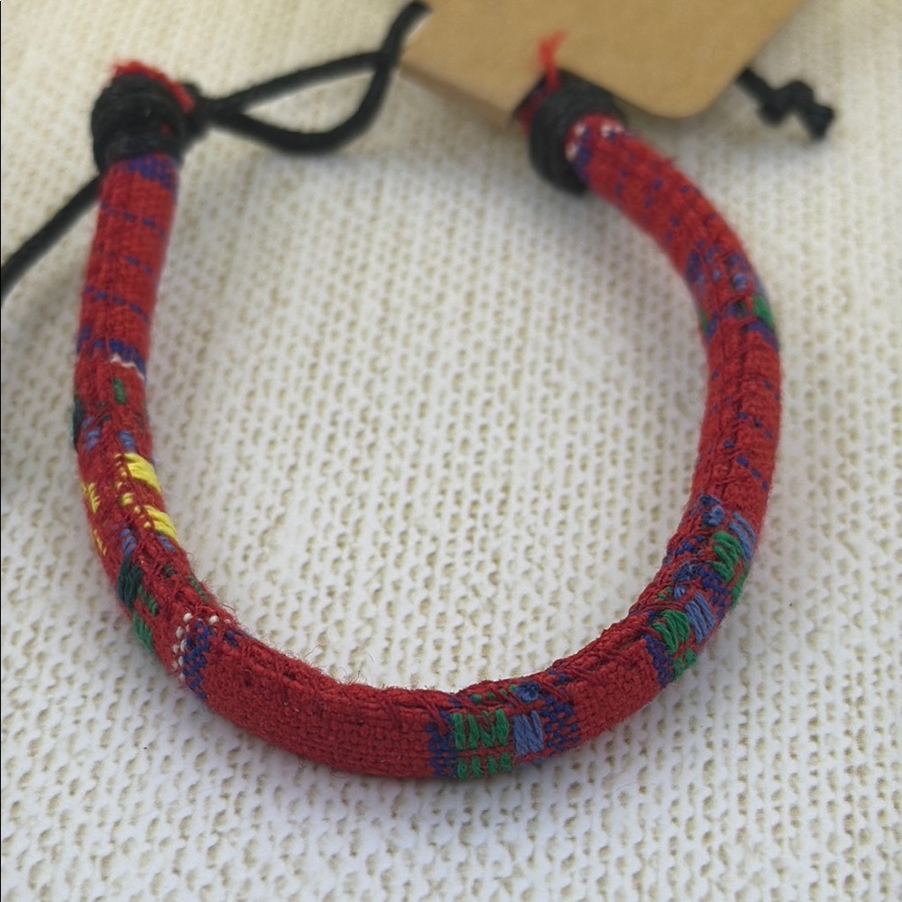 Handmade Red Rope Style Bracelet - Picture 2 of 3